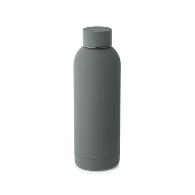 ODIN. Double wall vacuum stainless steel (36 recycled) bottle with rubber coating 550 mL